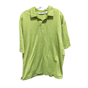 Greg Norman Polo Shirt XL Green Plaid Casual Golf Golfer Rugby‎ Outdoor Mens
